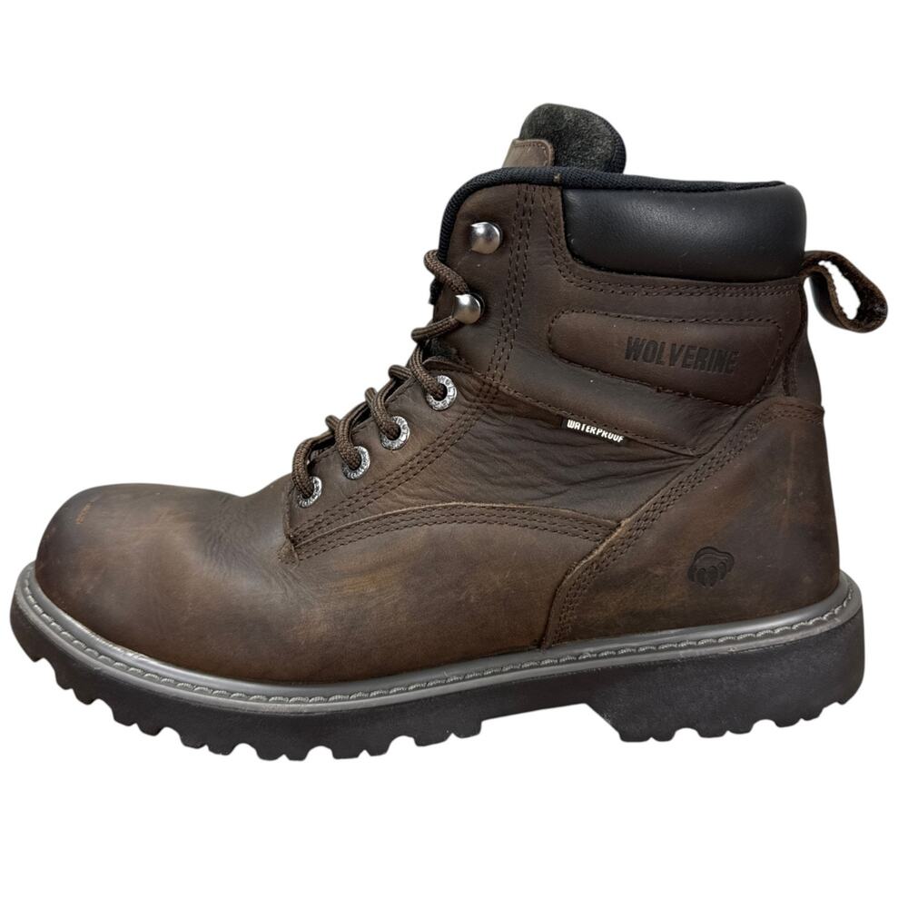 Wolverine Floorhand 6" Waterproof Boots Mens 11 M Dark Grey Brown Leather W10643